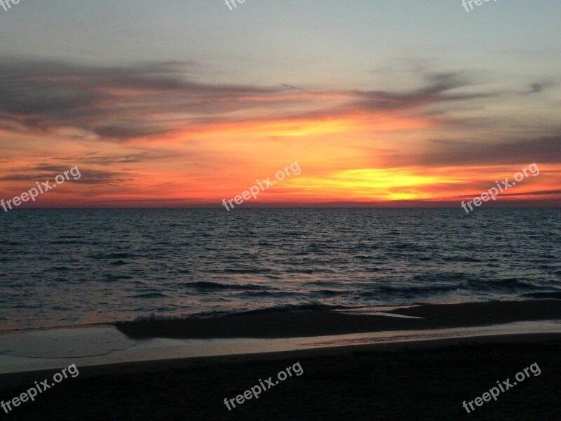 Sunset Sea Sunset Colors Atmosphere Beach