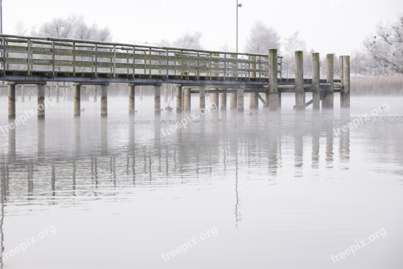 Jetty Ship Jetty Piers Hoarfrost Sea Bridge