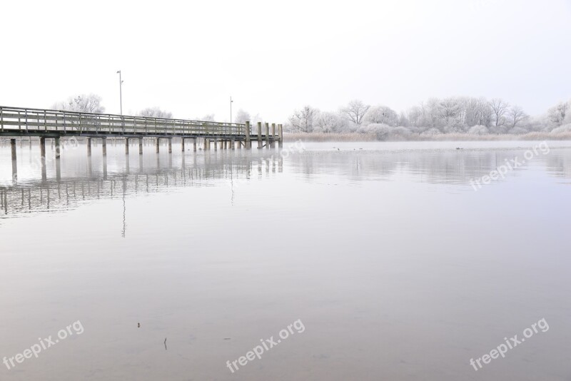 Jetty Ship Jetty Piers Hoarfrost Sea Bridge