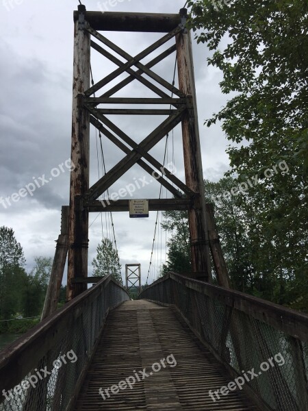 Bridge Foot Bridge Nature Wooden Bridge Outdoor