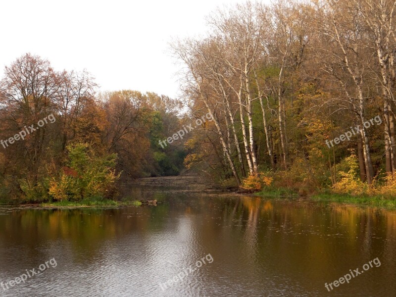 Autumn Lake Water Reflection Colors