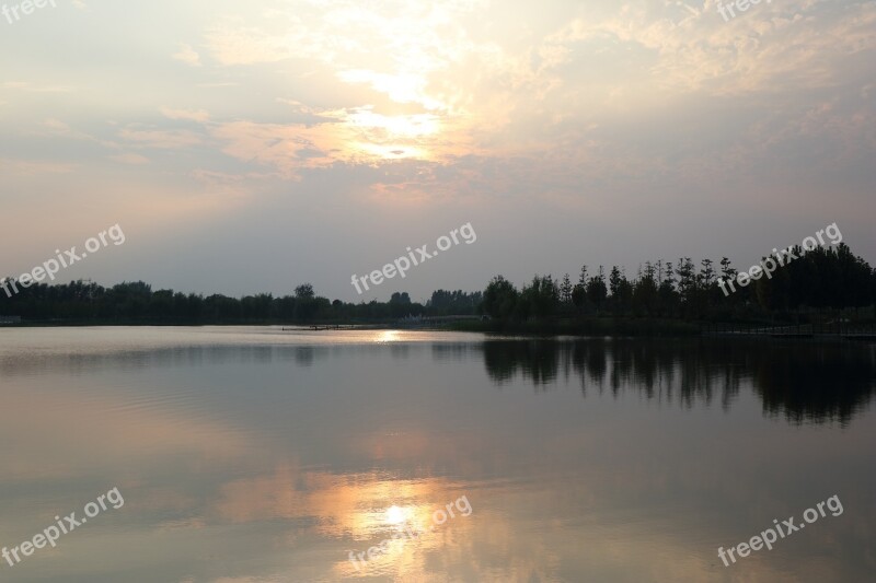 Sunset The Water Reflection Free Photos