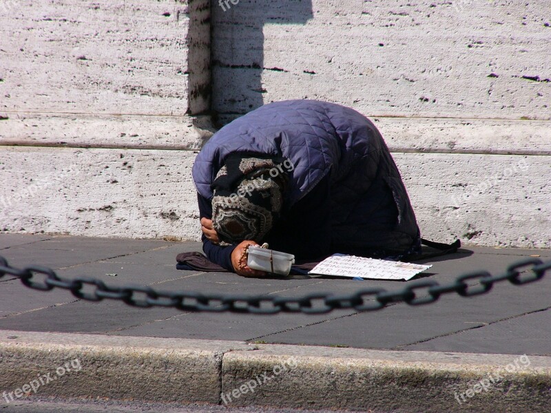 Rome Italy Beggar Cracker Poor