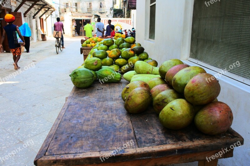 Mango Fruit Market Africa Zanzibar