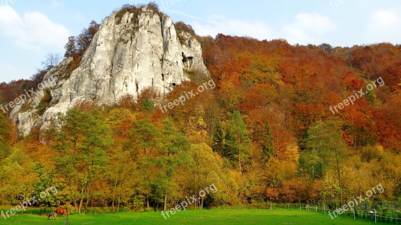 Rock Limestone Landscape Autumn Sokolica