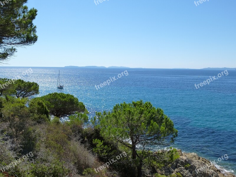 Southern France Sea Side Rocks Mediterranean