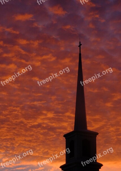 Silhouette Church Steeple Church Steeple Architecture