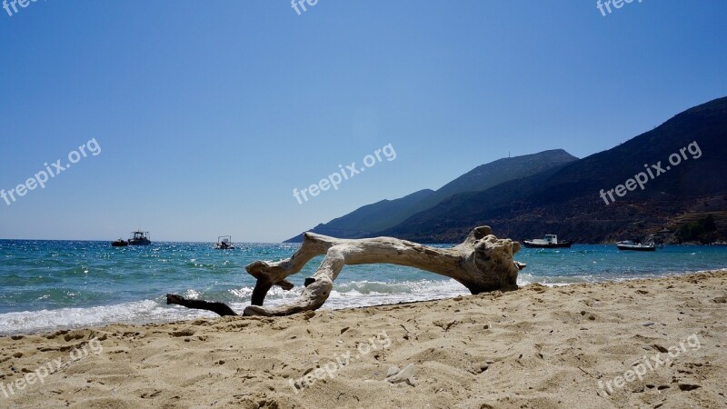 Greece Beach Sea Blue Sky Water