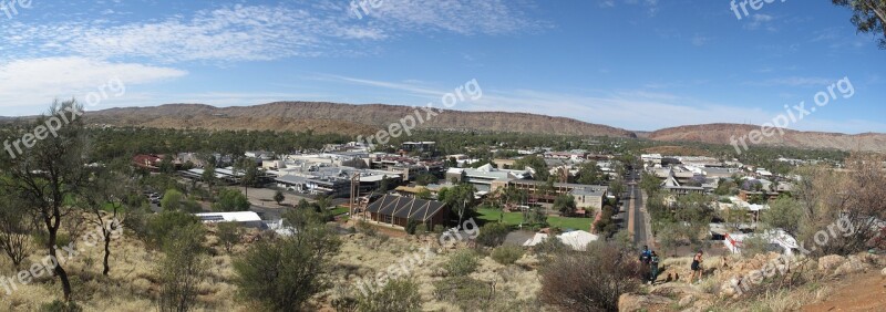 Alice Springs Nt Australia Outback Panorama