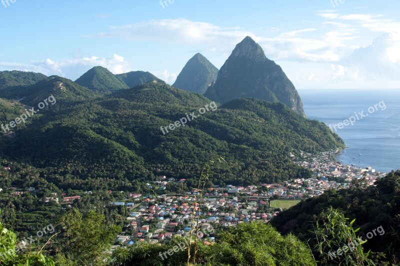 Caribbean Mountains Vul St Lucia Nature