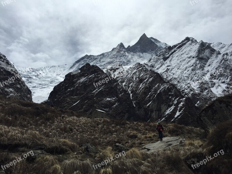 Machapuchare Nepal Mountain Free Photos