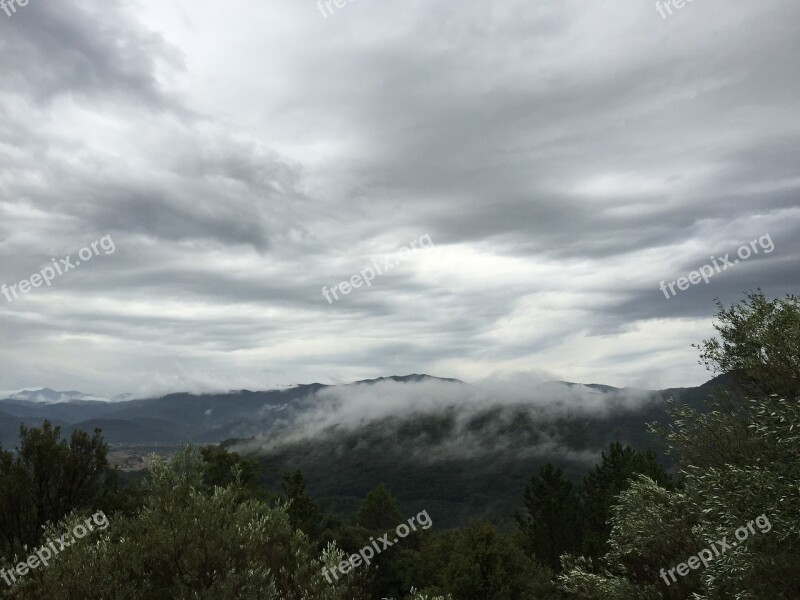 Clouds Mountain Top Forest Free Photos