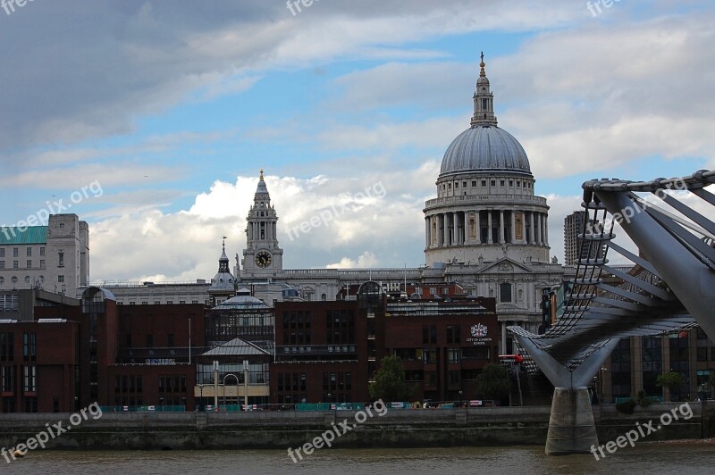 London Millennium Bridge St Paul's Cathedral Free Photos