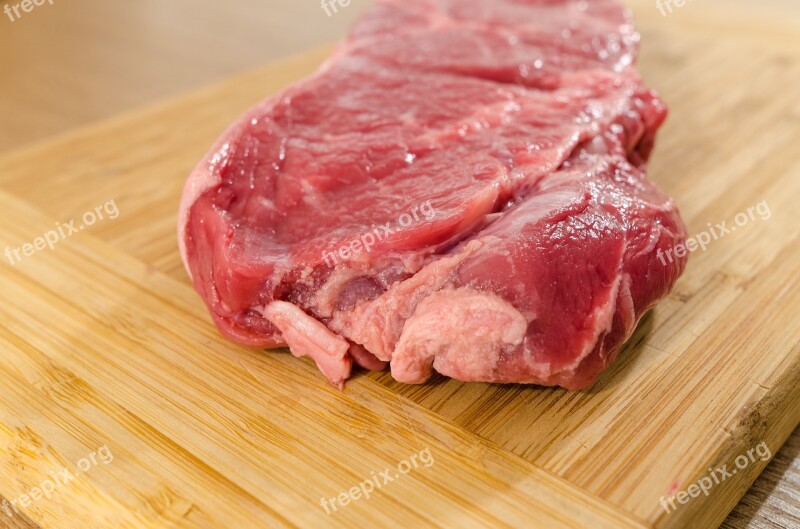 Meat Wood Beef Steak Food