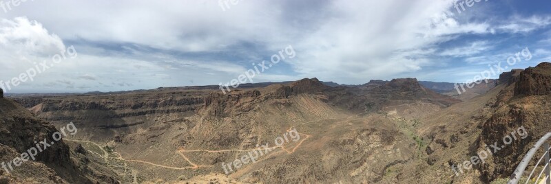 Landscape Gran Canaria Mountain Spain Rural Landscape