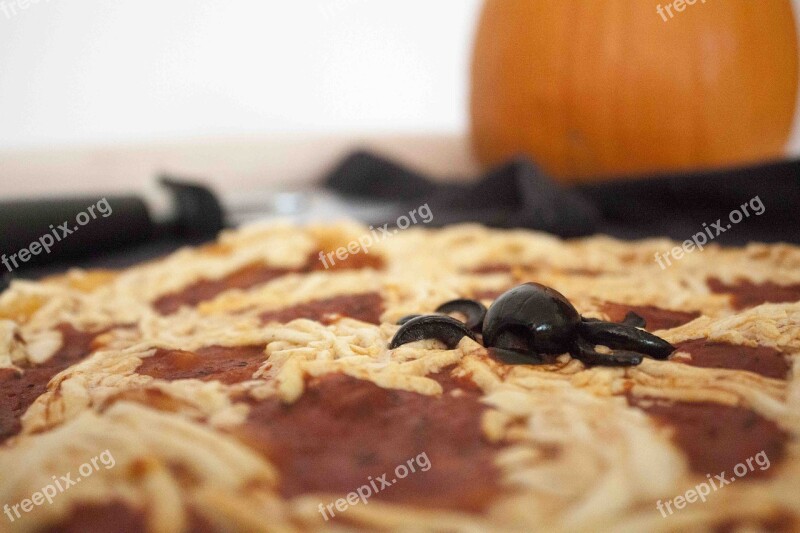 Pizza Halloween Olive Pumpkin Vegan