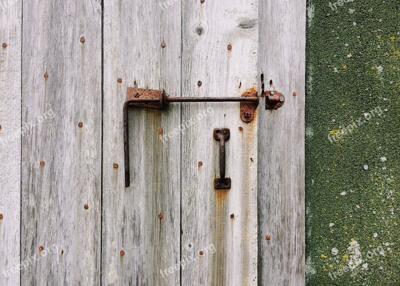 Door Latch Exterior Weathered Old