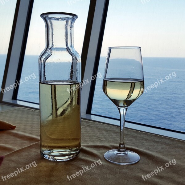 Carafe Glass Wine White Wine Sea