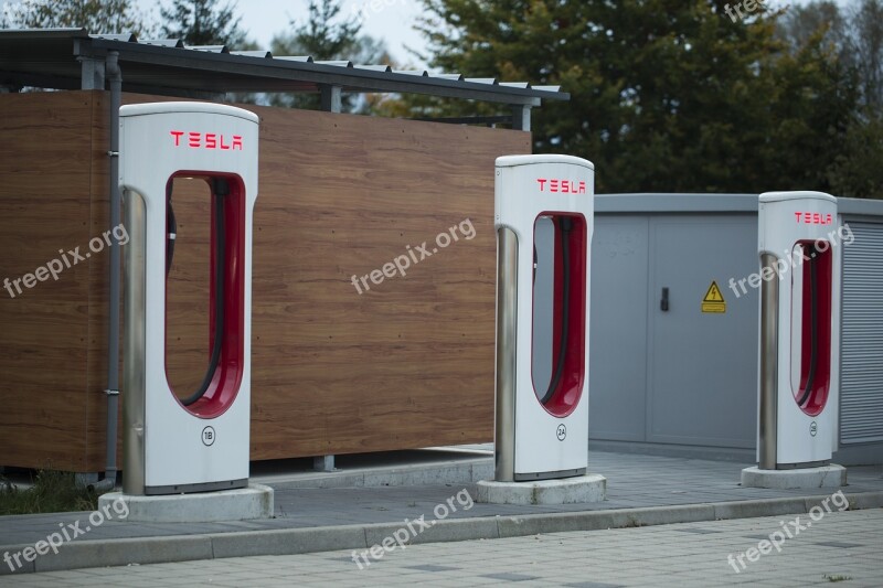 Tesla Electric Charging Station Loading Point Mobility