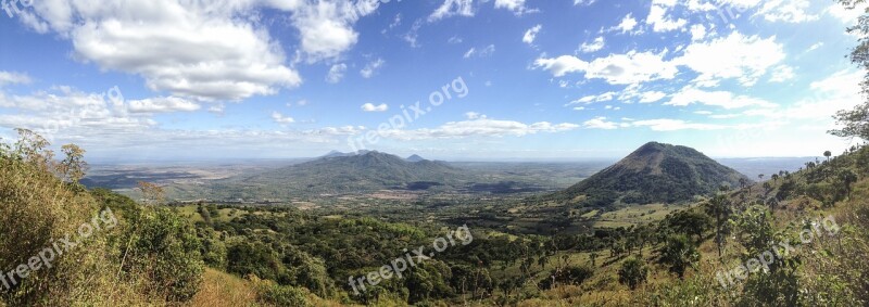 Panorama Landscape Nature Mountains Volcano