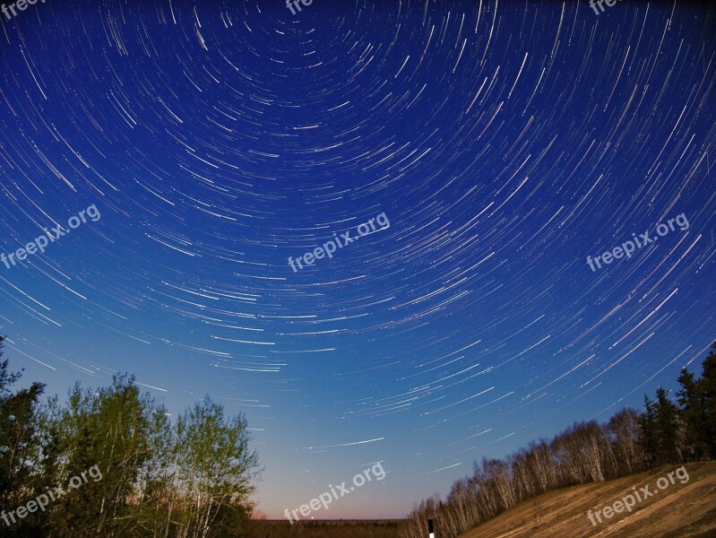 Stars Star Trails Night Sky Manitoba