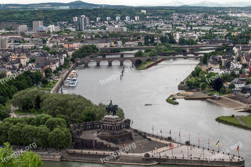 Koblenz German Corner Mosel Monument Tourist Attraction