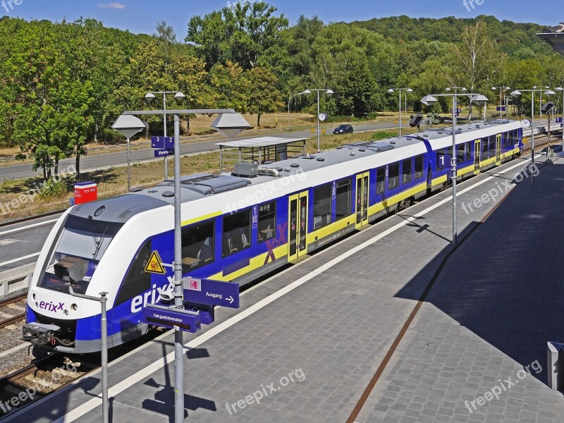 Diesel Railcar Private Railway Erixx Train Station Vienenburg Home Platform