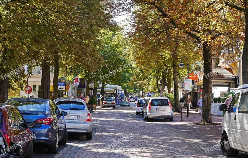 Bad Harzburg Main Road Traffic-calmed Shops Autumn