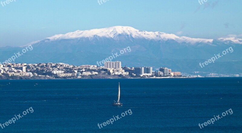 Mount Malaga Sea Boat Snowy