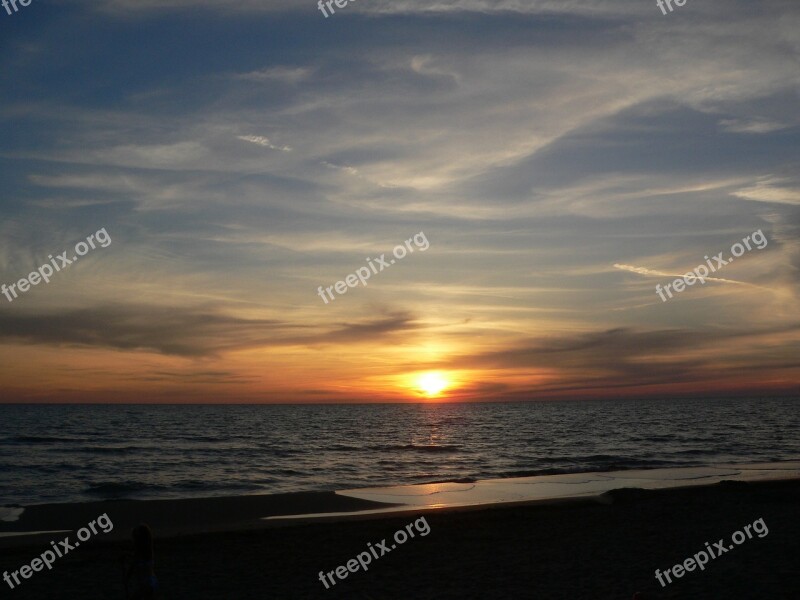 Sunset Sea Sunset Colors Atmosphere Beach