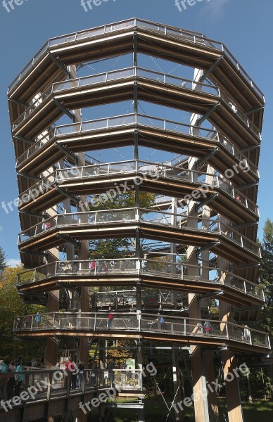 Observation Tower Spiral Treetop Path Steigerwald Forest