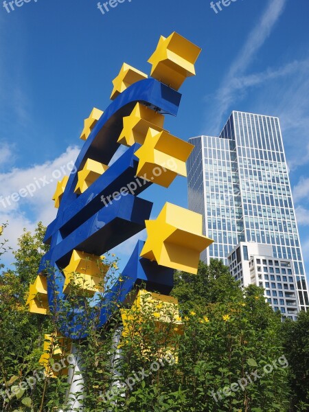 Euro-sculpture Euro Sign Artwork Frankfurt Ottmar Hörl