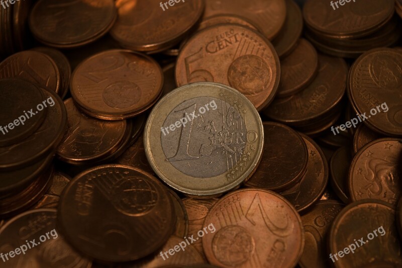 Money Euro Currency Parts Cents