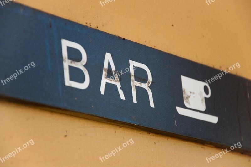 Bar Teaches Vintage Old Italy