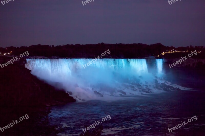 Niagara Falls Waterfalls Night Scene Free Photos