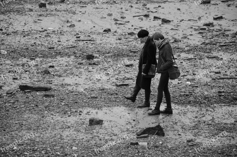 People Beach South Bank London Monochrome