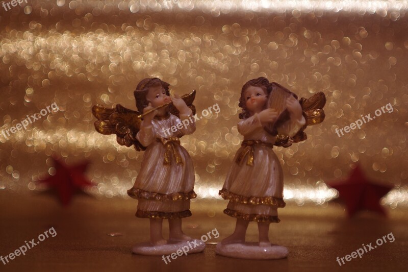 Angel Two Angels Christmas Time Christmas Decorations Affection