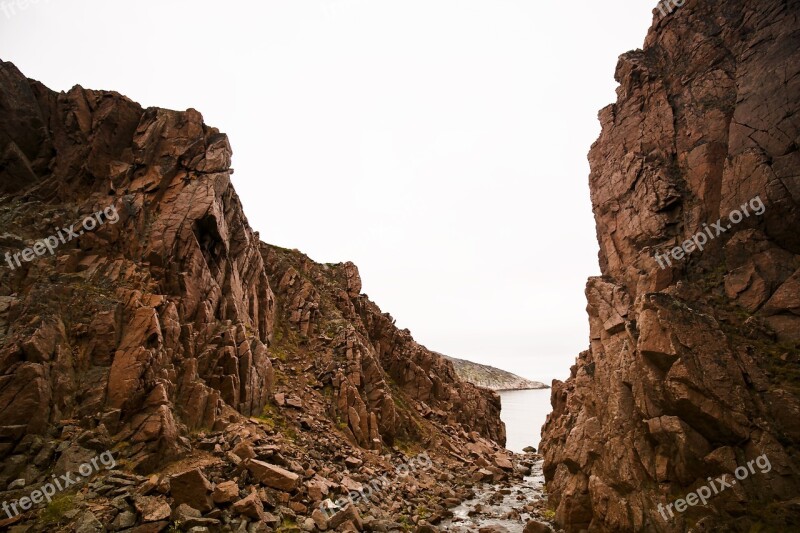 Teriberka Murmansk Waterfall Free Photos