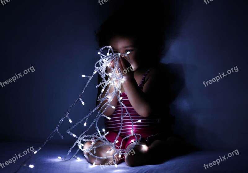 Child Lighting Baby Hands Night