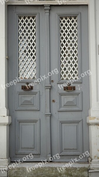 Grey Door Home Old Building Decoration