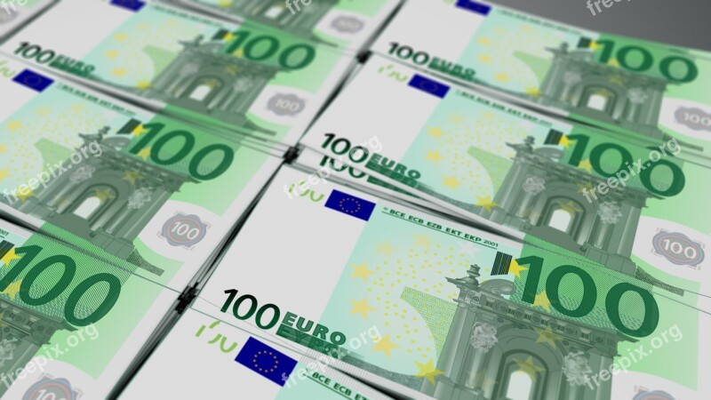 Euro Bill Currency Hundred Cash