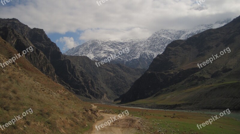 Mountain River Tajikistan Pamir The Roof Of The World Rocks