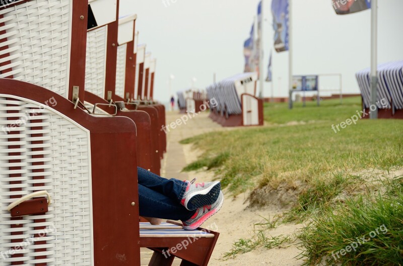 Beach Chair Autumn Winter Impressions Feet