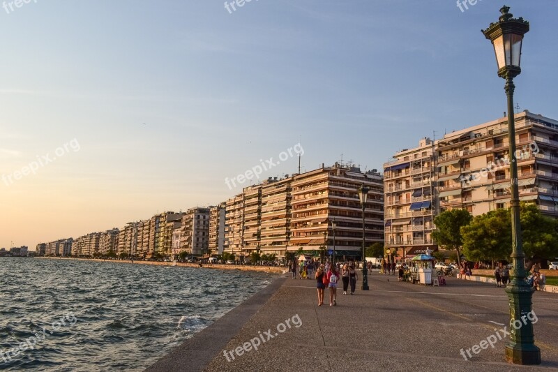 Greece Thessaloniki Promenade City Urban