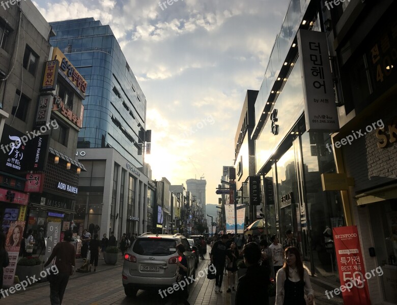 Pusan Korea City Street Urban