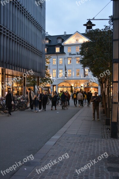 Street Twilight århus Pedestrian Street Mood