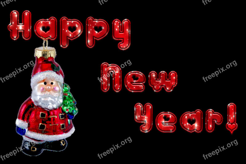 New Year's Eve Santa Claus Transparent Background Christmas Decorations The Inscription