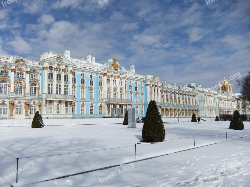 Russia St Petersburg Castle Winter Snow