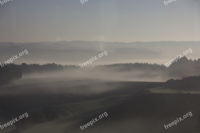 Autumn Fog Ground Fog Beautiful Nature