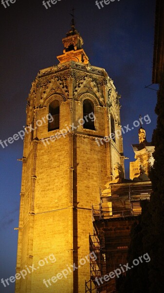 Spain Valencia At Night Architecture Building